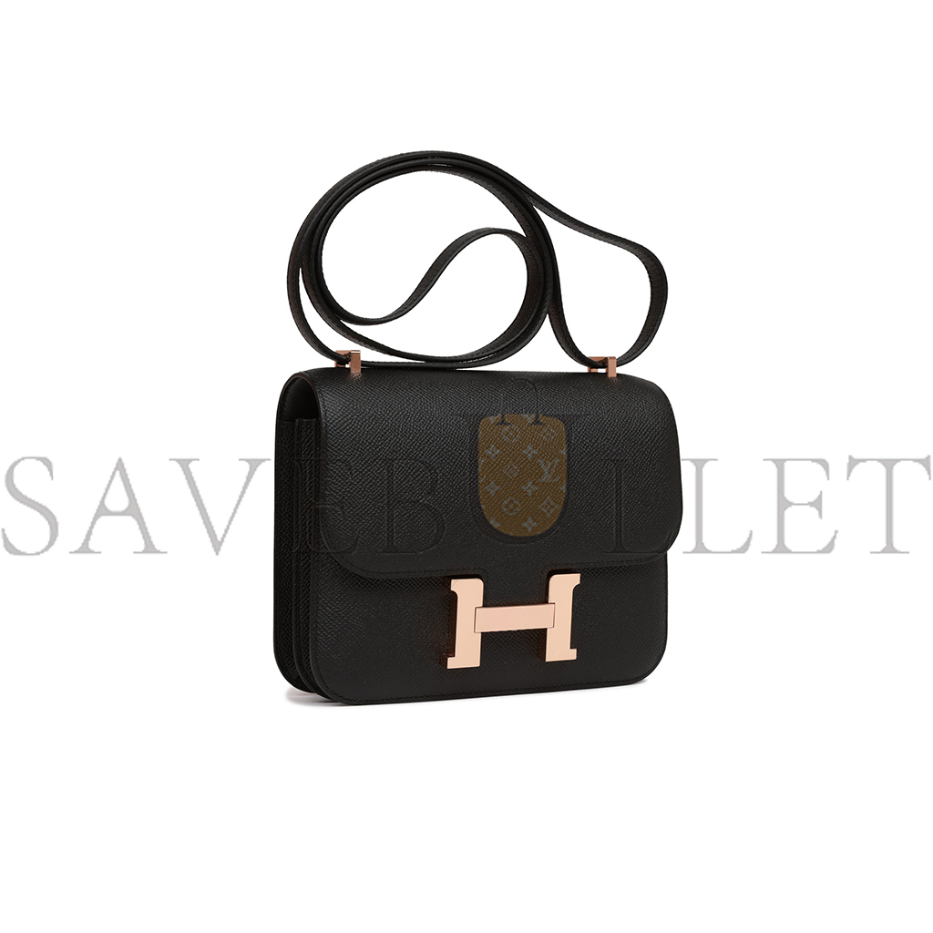 H**mes constance 18 black epsom rose gold hardware (18*16*6cm)